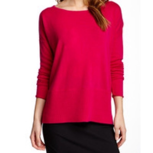 Diane Von Furstenberg Bozeman Fuchsia Crew Neck Wool Cashmere Blend Sweater - Picture 1 of 12